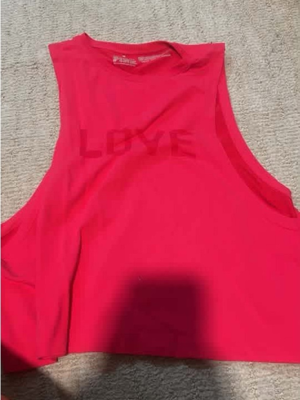 LOVE Pink Sleeveless Crop Tank Top
